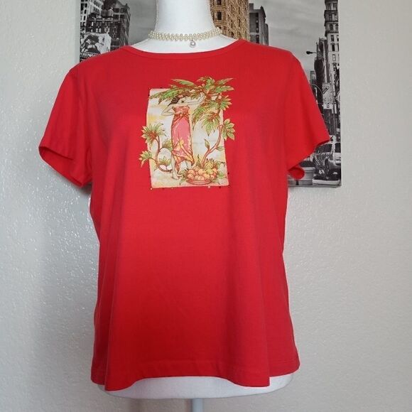 WHITE STAG RED T-SHIRT SIZE L 12/14 - Picture 1 of 6